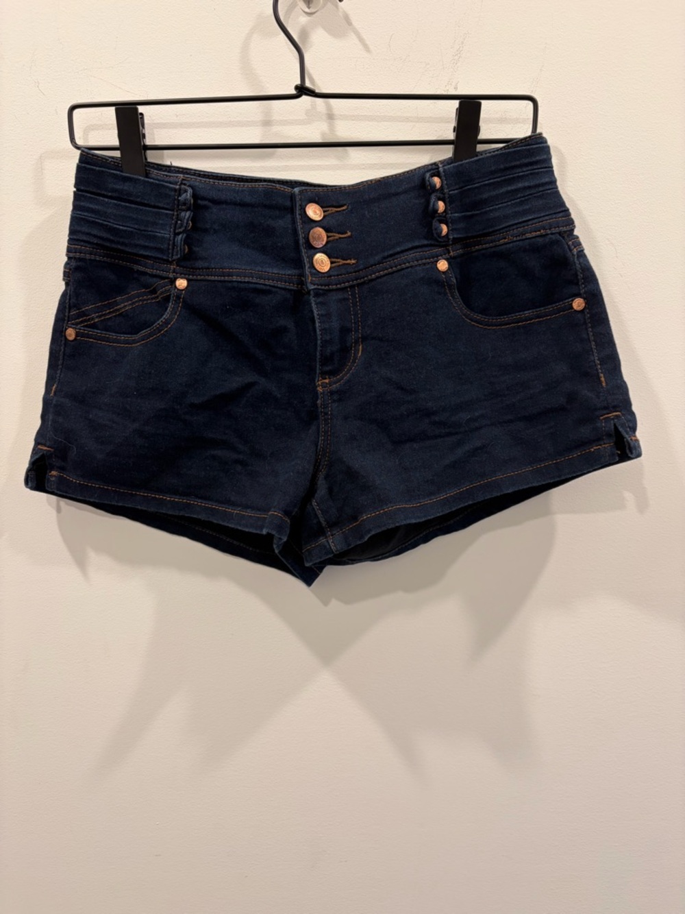 Vanity Dark Navy High Rise Denim Shortalls